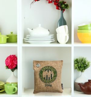 प्राकृतिक बांस चारकोल बैग वायु शोधक 200 जी